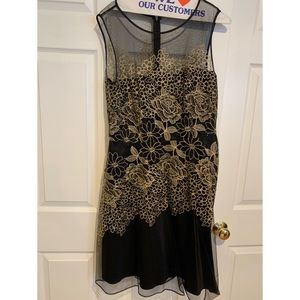 Tahari Black and Gold Dress